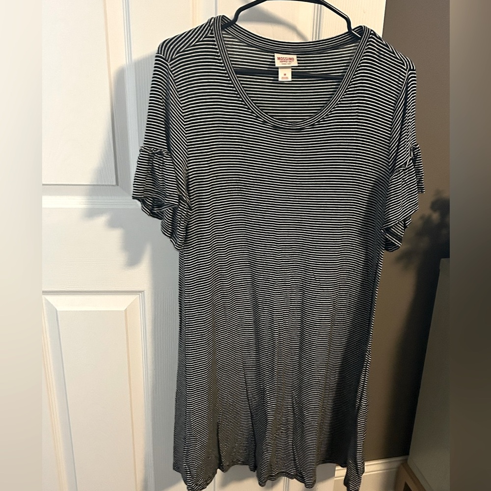 Black & white striped dress